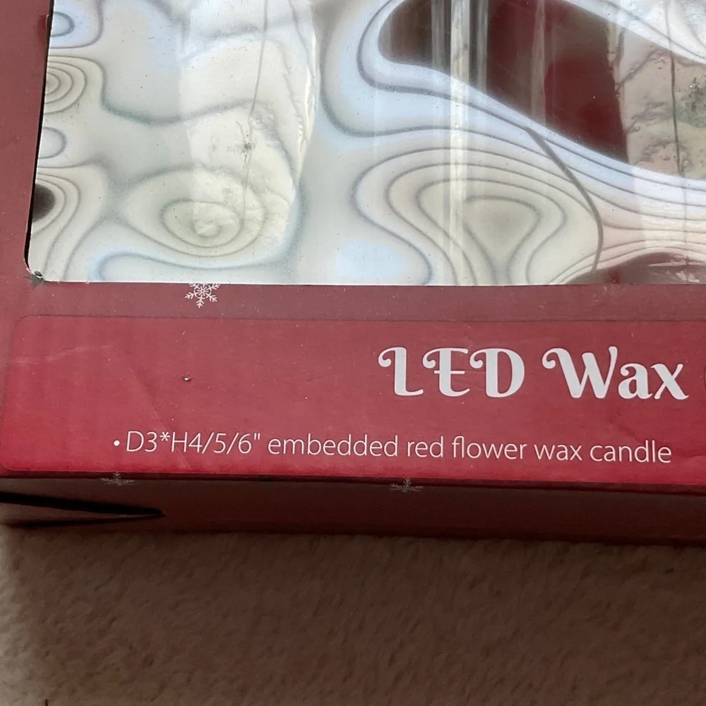 LED Wax Candle Set - Festive Red and White